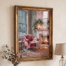 Salon de Noël vintage rose Cottagecore