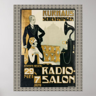 Affiche Salon de radio vintage Pays-Bas 1920