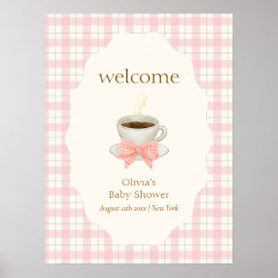Affiche Salon de thé Café Bébé Bienvenue à la baby shower