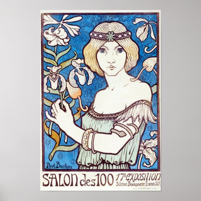 Affiche Salon des Cent, couverture Art Nouveau par Paul Be (Devant)