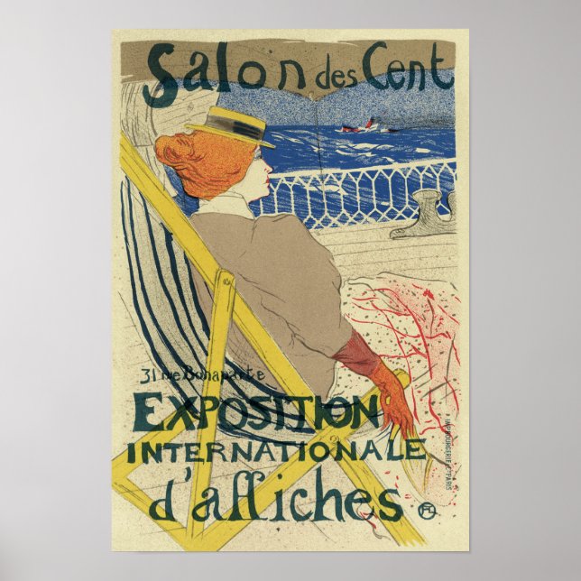 Affiche Salon des Cents de Toulouse Lautrec, Art Nouveau (Devant)
