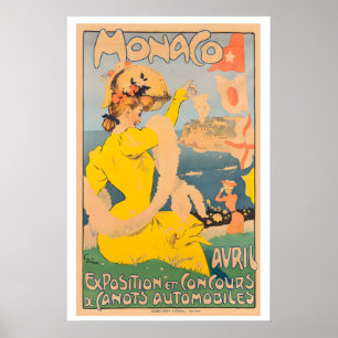 Affiche Salon et Concours de Bateaux à Moteur de Monaco