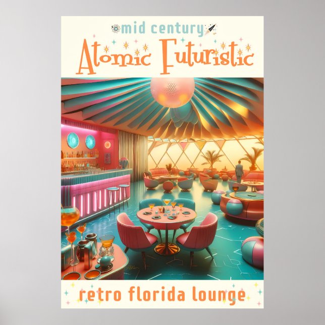 Affiche Salon Floridien Rétro Futuriste Atomique (Devant)