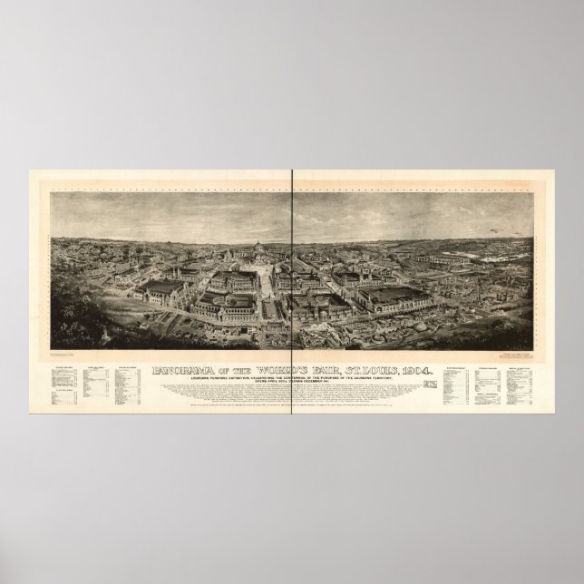 Affiche Salon international de Saint-Louis 1904 Carte pano (Devant)