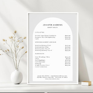 Affiche Salon minimaliste moderne Gris Arc Liste des prix