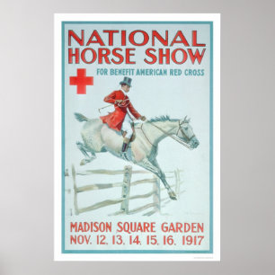 Affiche Salon national du cheval pour la Croix-Rouge (US00
