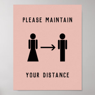 Affiche Salon Professionnel Vidéo Physique Distances Rose