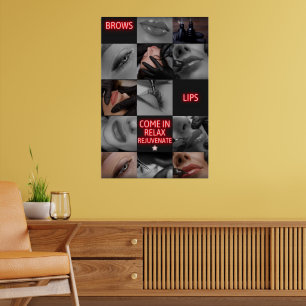 Affiche Salon Spa Sourcils Lèvres Venez Vous Détendre Raje