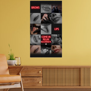 Affiche Salon Spa Sourcils Lèvres Venez Vous Détendre Raje