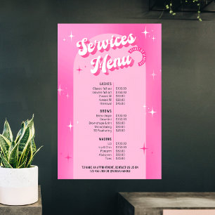 Affiche Salon Super Fille Rose tendance Services Tarifs