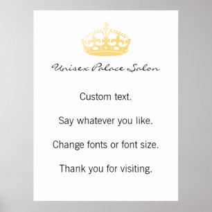 Affiche Salon Unisex Palace Jubilee Crown