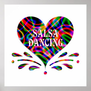 Affiche Salsa Dancing Fun Heart