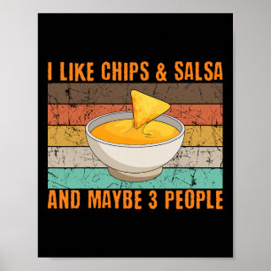 Affiche Salsa Et Chips Intovert Retro Vintage Mexicain Cin