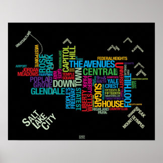 Affiche Salt Lake City Quartiers : Palette de Marmalade