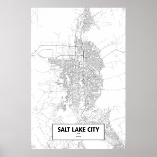 Affiche Salt Lake City, Utah (noir sur blanc)