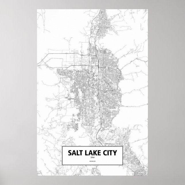 Affiche Salt Lake City, Utah (noir sur blanc) (Devant)