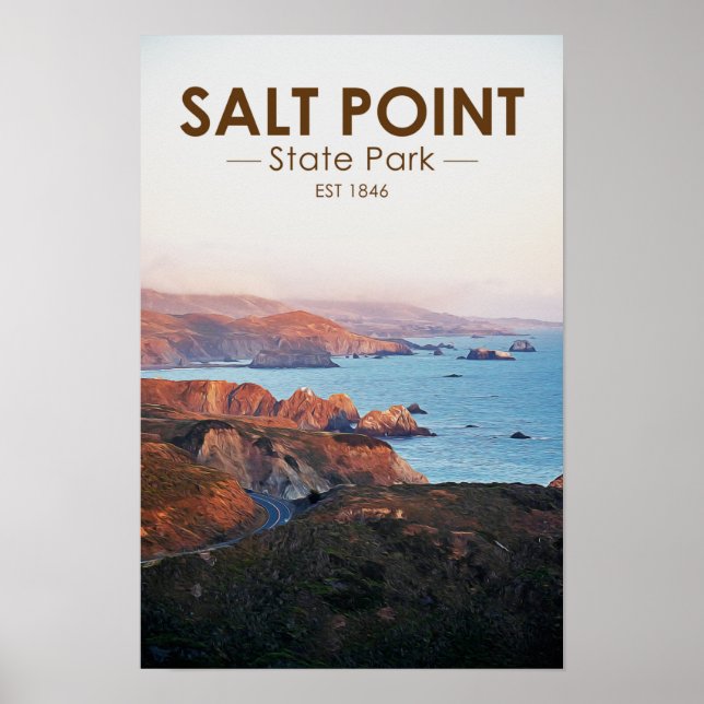 Affiche Salt Point State Park Californie Aquarelle  (Devant)
