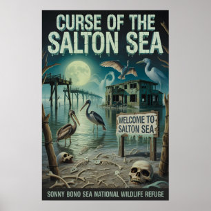 Affiche Salton Sea Refuge de faune désertique hanté gothiq