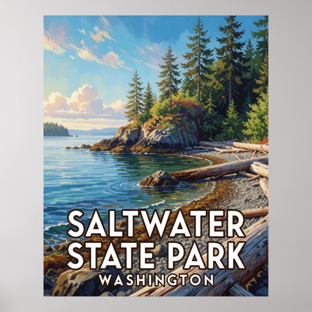 Affiche Saltwater State Park — Washington (Devant)