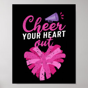 Affiche Saluez Votre Coeur En Haut Pom-pom girl