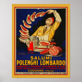 Affiche Salumi Polenghi Lombardi par Mauzan