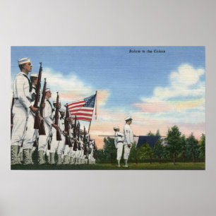 Affiche Salut à la formation de couleurs - marine des USA