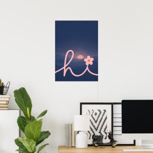 Affiche "salut" Conception de coucher de soleil de montagn