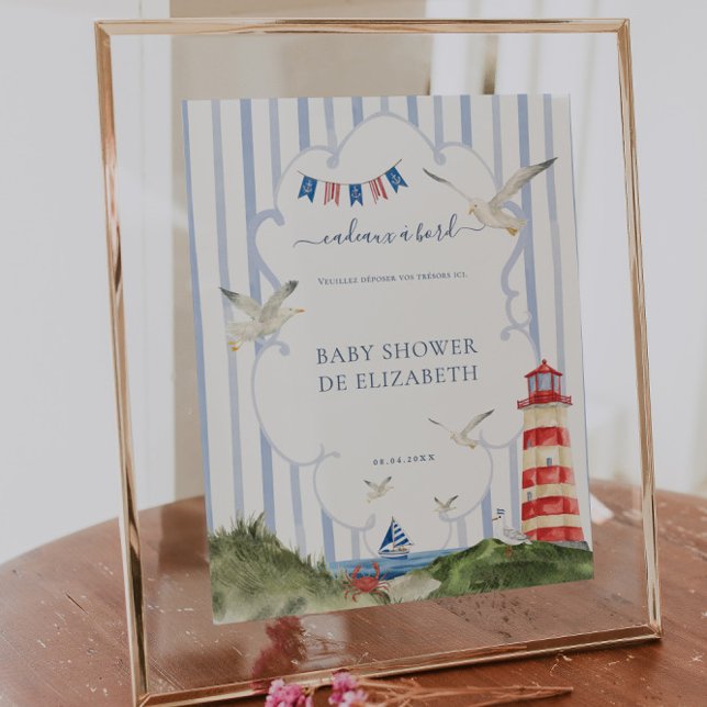 Affiche Salut Petit Marin Panneau Cadeaux Baby Shower (Créateur téléchargé)