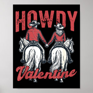 Affiche Salut Saint-Valentin Couple Amour Western Rétro