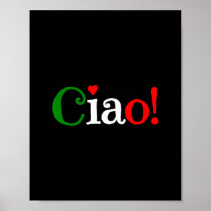 Affiche Salut ! Salutation aux couleurs du drapeau italien