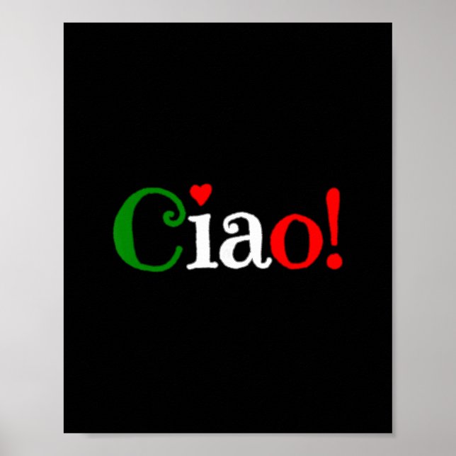 Affiche Salut ! Salutation aux couleurs du drapeau italien (Devant)