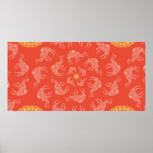 Affiche Salutation Belle carte avec chameau. Cadre de l'an