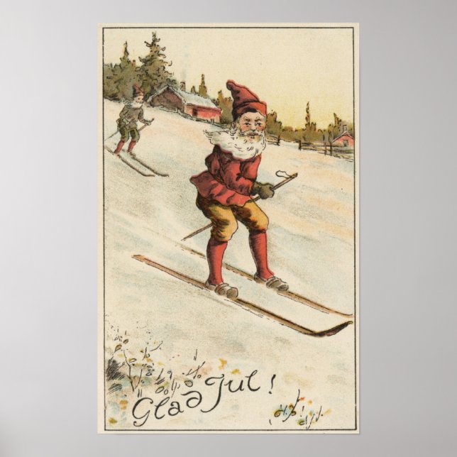 Affiche Salutation de NoëlPatinage de Noël (Devant)