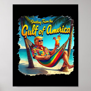 Affiche Salutation Du Golfe De L'Amérique Trump Patrio