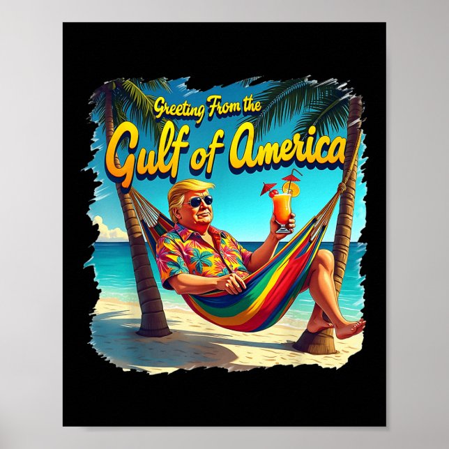 Affiche Salutation Du Golfe De L'Amérique Trump Patrio (Devant)
