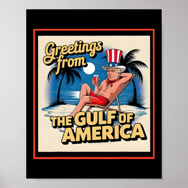 Affiche Salutation Du Golfe De L'Amérique Trump Patrio (Devant)