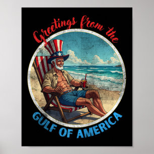 Affiche Salutation Du Golfe De L'Amérique Trump Patrio