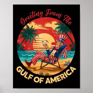 Affiche Salutation Du Golfe De L'Amérique Trump Patrio