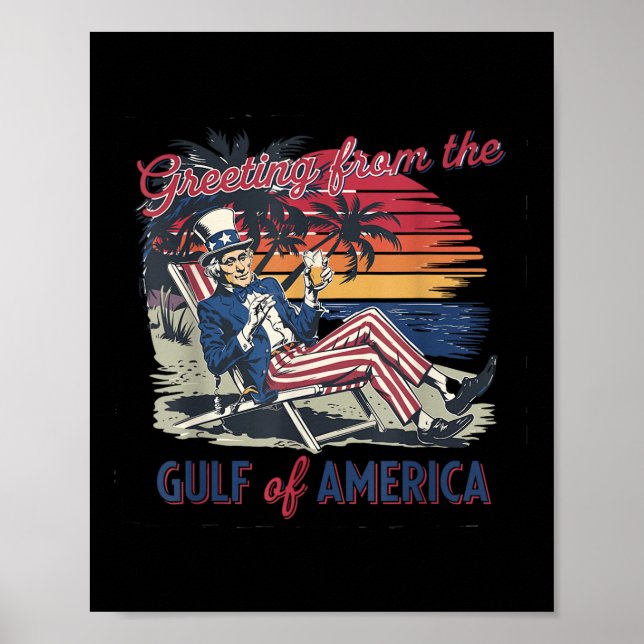 Affiche Salutation Du Golfe De L'Amérique Trump Patrio (Devant)