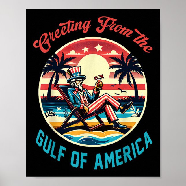 Affiche Salutation Du Golfe De L'Amérique Trump Patrio (Devant)