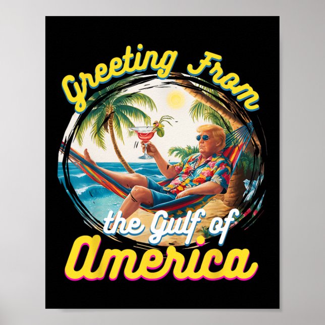 Affiche Salutation Du Golfe De L'Amérique Trump Patrio (Devant)