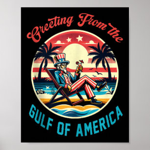 Affiche Salutation Du Golfe De L'Amérique Trump Patrio