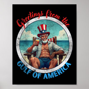 Affiche Salutation Du Golfe De L'Amérique Trump Patrio