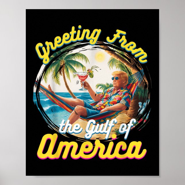 Affiche Salutation Du Golfe Des États-Unis Trump (Devant)