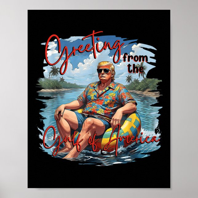 Affiche Salutation Du Golfe Des États-Unis Trump (Devant)