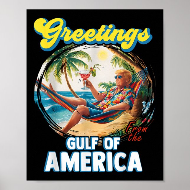 Affiche Salutation Du Golfe Des États-Unis Trump (Devant)