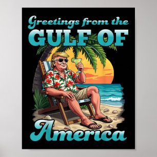 Affiche Salutation Du Golfe Patriotique D'Amérique Des Éta
