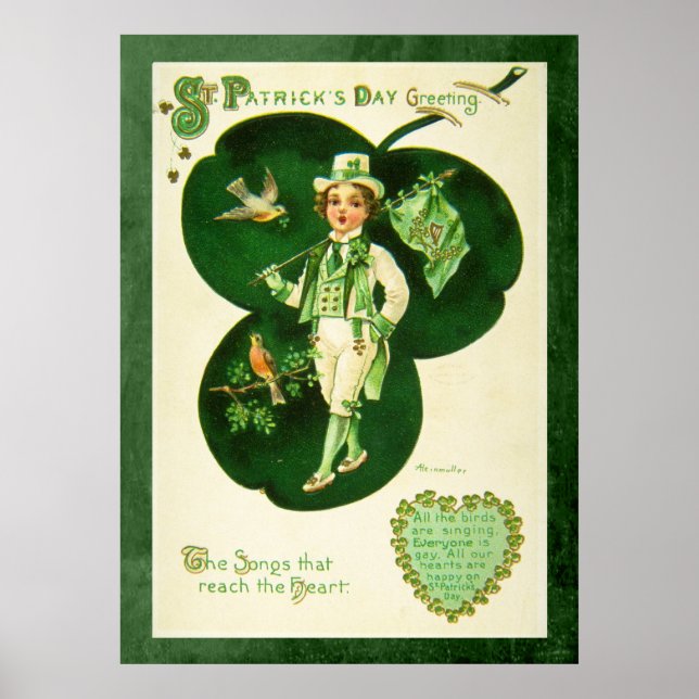 Affiche Salutation vintage St Patrick (Devant)