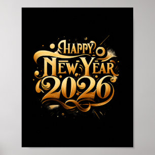 Affiche Salutations À 2026 Joyeux New Year Party Premium