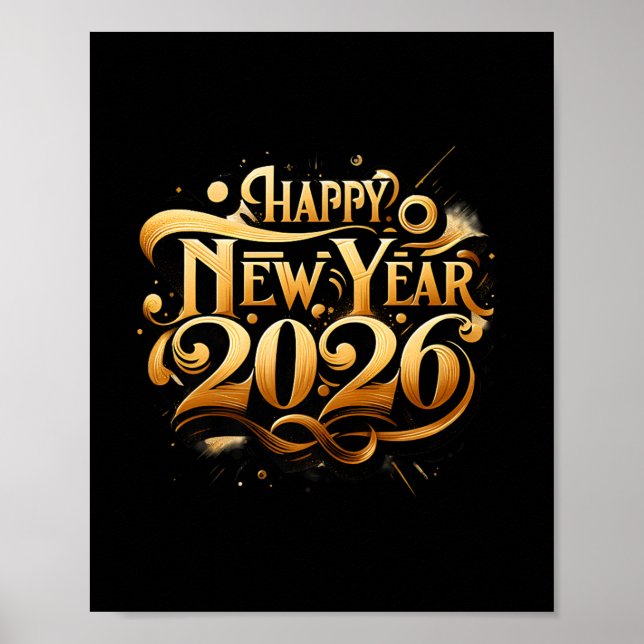 Affiche Salutations À 2026 Joyeux New Year Party Premium (Devant)